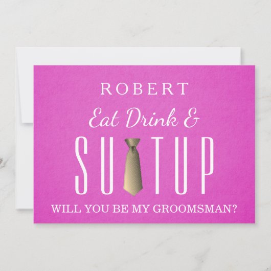 Suit-up Zal je mijn groomsman Uitnodiging zijn? (Voorkant)