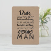 Suit Wearing Groomsman Funny proposal Kaart (Staand voorkant)