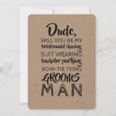Suit Wearing Groomsman Funny proposal Kaart (Voorkant)