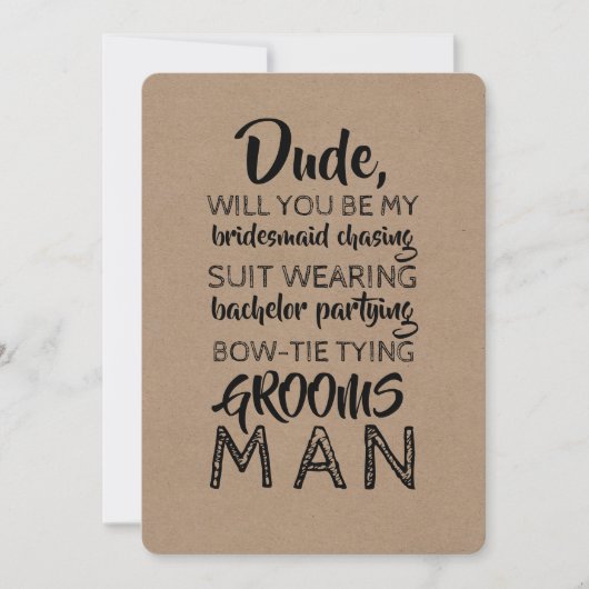 Suit Wearing Groomsman Funny proposal Kaart (Voorkant)