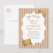 Suitcase Bon Voyage Goodbye Party nodigt uit Uitnodiging Briefkaart (Voorkant / Achterkant)