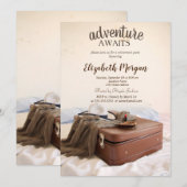 Suitcase Hat Lipstick Retirement Party Kaart (Voorkant / Achterkant)