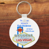 Suitcase Label Las Vegas Sign. Sleutelhanger (Voorkant)