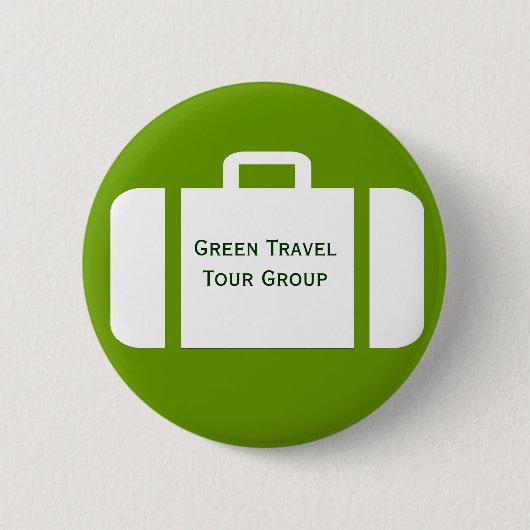 Suitcase op een groepsreislabel ronde button 5,7 cm (Voorkant)