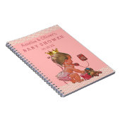 Suitcase prinses op het Baby shower Guest Book Notitieboek (Rechterzijde)