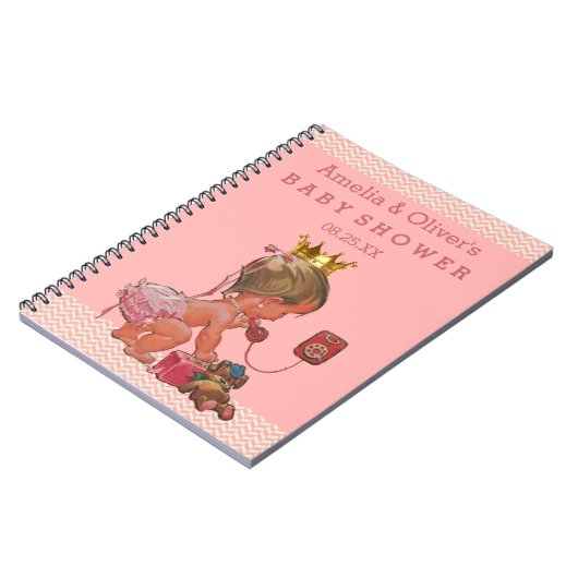 Suitcase prinses op het Baby shower Guest Book Notitieboek (Linkerzijde)