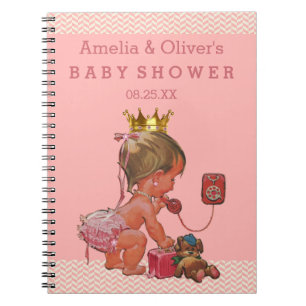 Suitcase prinses op het Baby shower Guest Book Notitieboek