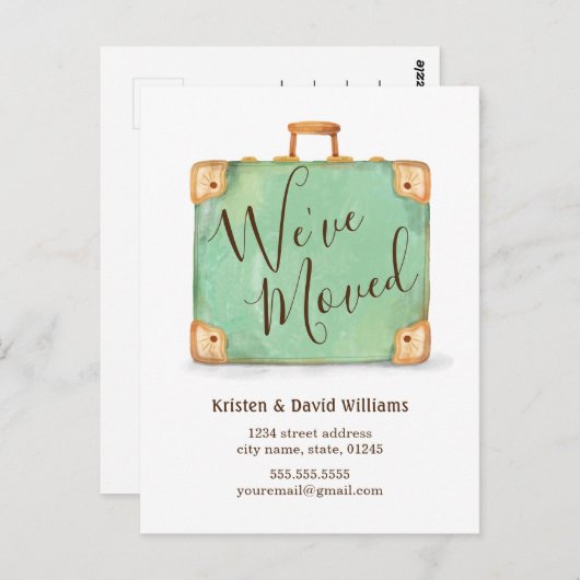  Suitcase We hebben een bewegende aankondiging ged Briefkaart (Voorkant / Achterkant)