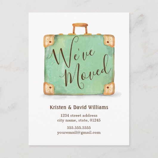Suitcase We hebben een bewegende aankondiging ged Briefkaart (Voorkant)