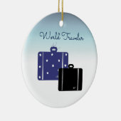 Suitcases World Traveler Keramisch Ornament (Rechts)