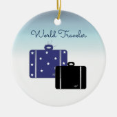 Suitcases World Traveler Keramisch Ornament (Voorkant)