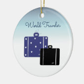 Suitcases World Traveler Keramisch Ornament (Links)