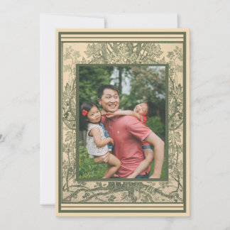 Suite de Paysages Ornate French Photo Green Border Feestdagenkaart