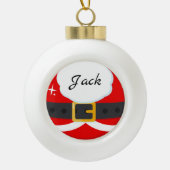 Suite kerstman met naam keramische bal ornament (Voorkant)