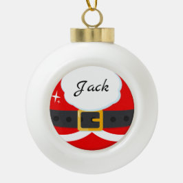 Suite kerstman met naam keramische bal ornament