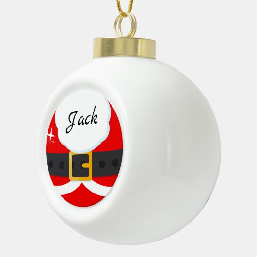 Suite kerstman met naam keramische bal ornament (Rechts)