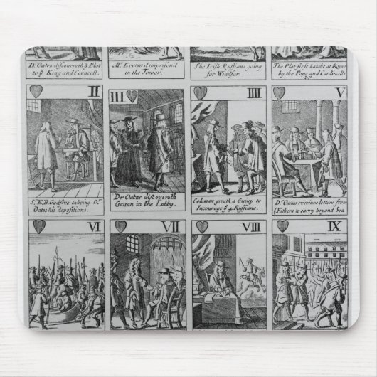 Suite of Hearts die het 'Popish Plot' illustreert Muismat (Voorkant)