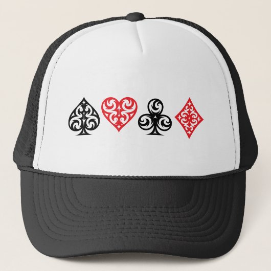 Suite symbolen afspelen trucker pet (Voorkant)
