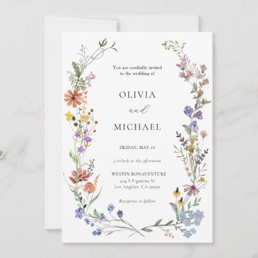 Suite, Wildflower Uitnodiging Sjabloon (Voorkant)