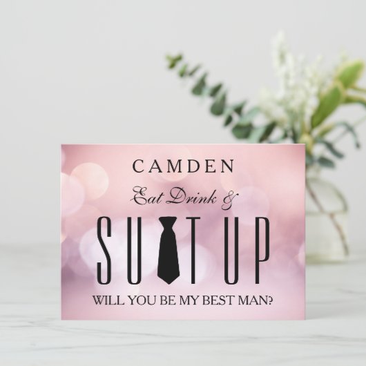 Suitup word jij mijn beste uitnodiging? kaart (Staand voorkant)