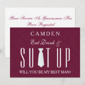 Suitup word jij mijn beste uitnodiging? kaart (Voorkant / Achterkant)