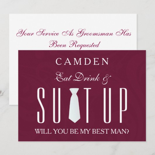 Suitup word jij mijn beste uitnodiging? kaart (Voorkant / Achterkant)