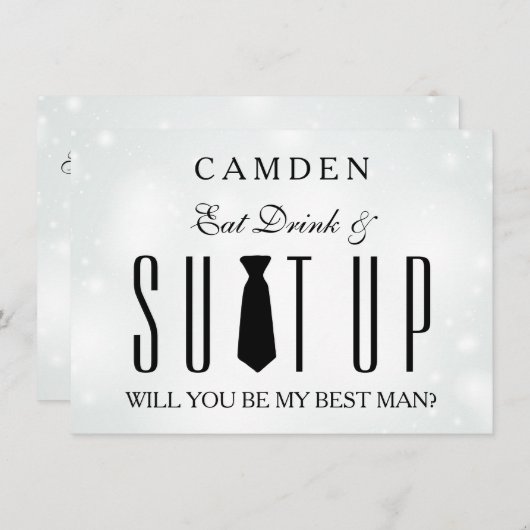 Suitup word jij mijn beste uitnodiging? kaart (Voorkant / Achterkant)