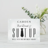 Suitup word jij mijn beste uitnodiging? kaart (Staand voorkant)