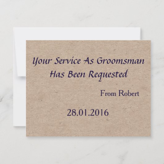 Suitup word jij mijn Bestman Glitter Uitnodiging (Achterkant)