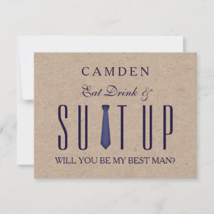 Suitup word jij mijn Bestman Glitter Uitnodiging