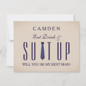 Suitup word jij mijn Bestman Glitter Uitnodiging (Voorkant)