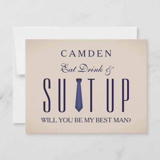 Suitup word jij mijn Bestman Glitter Uitnodiging (Voorkant)