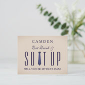 Suitup word jij mijn Bestman Glitter Uitnodiging (Staand voorkant)