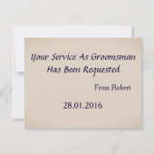 Suitup word jij mijn Bestman Glitter Uitnodiging (Achterkant)