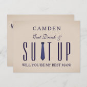 Suitup word jij mijn Bestman Glitter Uitnodiging (Voorkant / Achterkant)