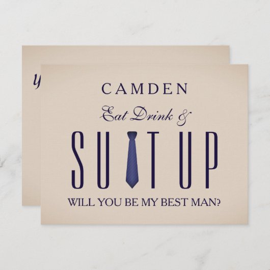 Suitup word jij mijn Bestman Glitter Uitnodiging (Voorkant / Achterkant)