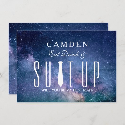 Suitup zal jij mijn Bestman zijn Kaart (Voorkant / Achterkant)