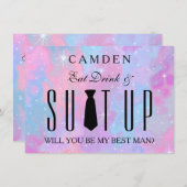 Suitup zal jij mijn Bestman zijn Kaart (Voorkant / Achterkant)