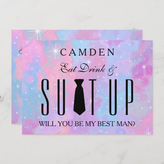 Suitup zal jij mijn Bestman zijn Kaart (Voorkant / Achterkant)