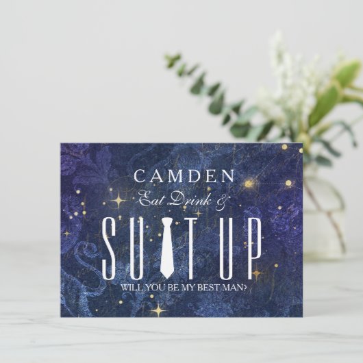 Suitup zal jij mijn Bestman zijn Kaart (Staand voorkant)