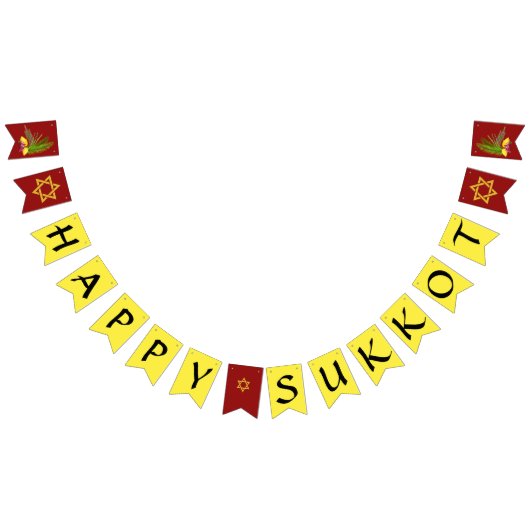 Sukah Decoration Happy Sukkot Banner met Lulav (Alle)