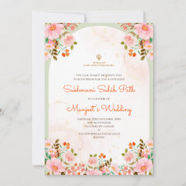 Sukhmani pad-invitaties als Akhand Path-uitnodigin Kaart