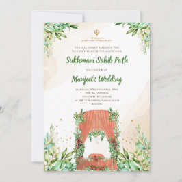 Sukhmani Path invite & Digital Akhand pad uitnodig Kaart