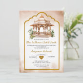 Sukhmani Sahib Paath Indiase Hindoe Gouden Verjaar Kaart (Staand voorkant)