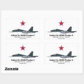 Sukhoi Profile Su-30SM Flanker-C Rechthoekige Sticker (Vel)
