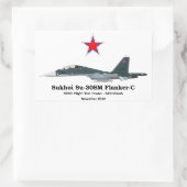 Sukhoi Profile Su-30SM Flanker-C Rechthoekige Sticker (Tas)