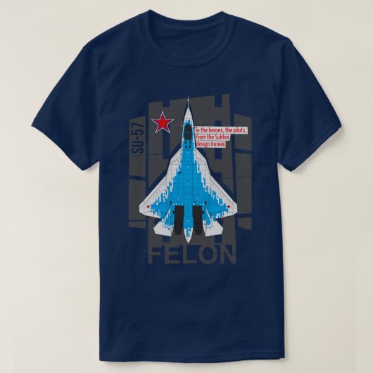 Sukhoi Su57 Russische multirole vechter T-shirt (Design voorkant)