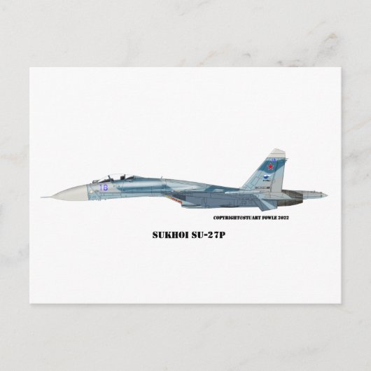 Sukhoi SU-27P Flanker Briefkaart (Voorkant)