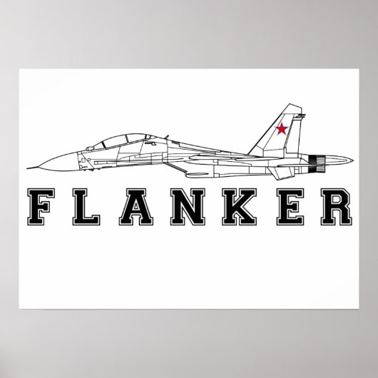 SUKHOI SU-30 FLANKER RUSSISCHE AIR FORCE JET FIGHT POSTER (Voorkant)
