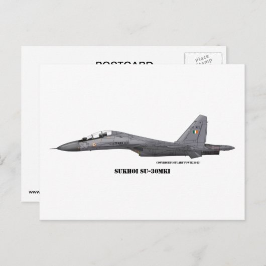 Sukhoi SU-30MKI Briefkaart (Voorkant / Achterkant)